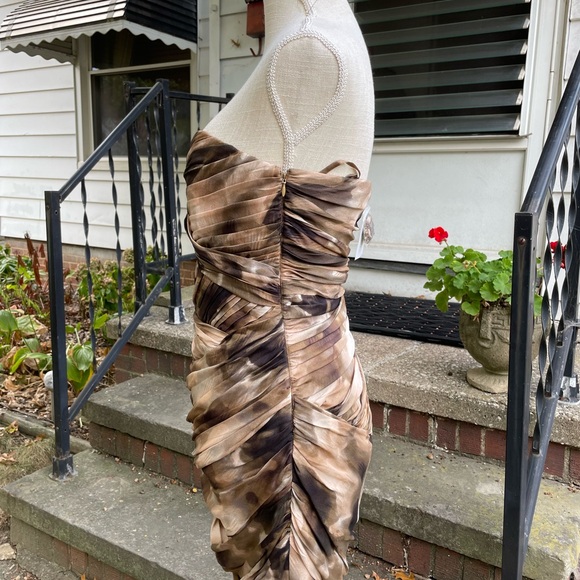 Intermix Strapless Ruched Silk Mini Dress - Picture 3 of 10